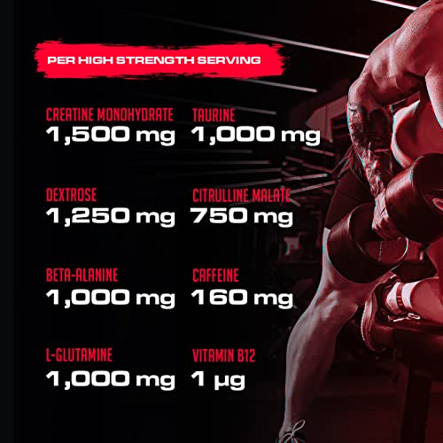Pre Workout Demon - Advanced Pre-Workout Energy Powder with Creatine, Caffeine, Beta-Alanine & Glutamine, Berry Blast, 360g - 40 Servings - Image 3