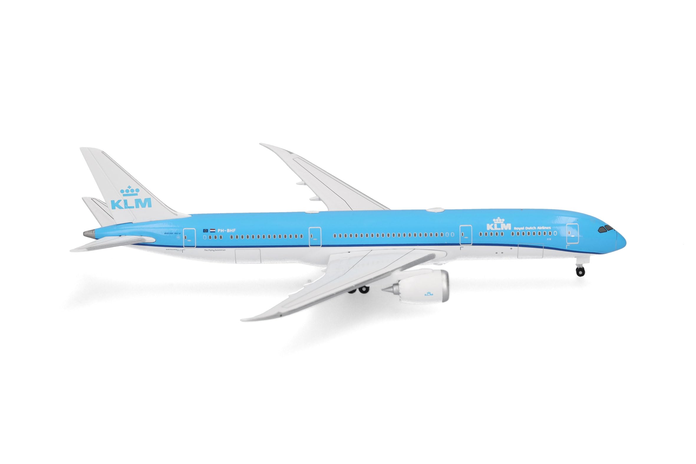 Herpa airplane model KLM Boeing 787-9 Dreamliner, on a scale of 1:500, metal miniature without pedestal, collectors edition