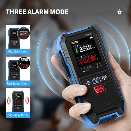 Fasizi 4-in-1-EMF-Messgerät ERD-10 Elektromagnetischer Felddetektor für EF-RF-MF-Temperaturmessung