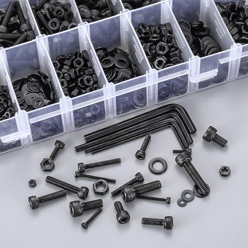 1274 Pcs 12.9 Carbon Steel Bolts and Nuts Set, Hex Nut and Bolt, Hex Socket Head Cap Screw bolts and nuts and Washers set - Image 4