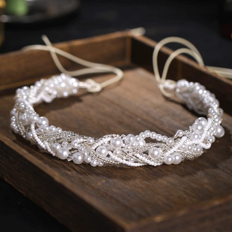 Diadema de perlas y accesorios de boda para tocados de mujer 5