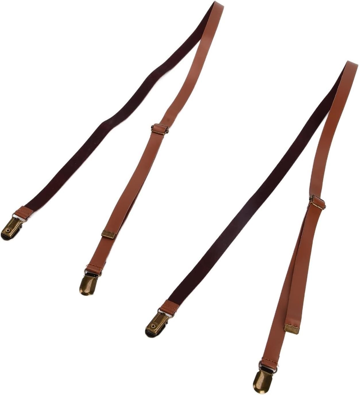 Tirantes ajustables for hombre, 2, cuero de vaca, clips metálicos for pantalones, trajes