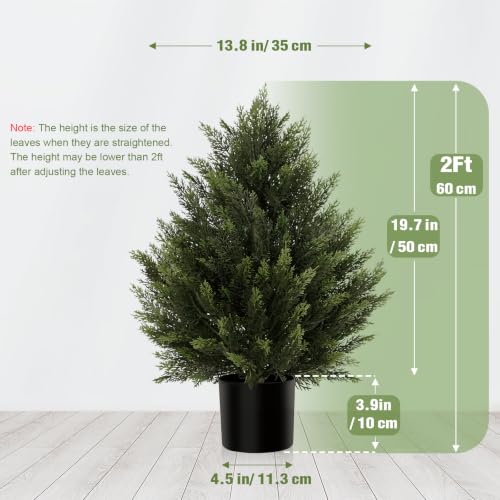 Image of Vitalismo 2FT Artificial Cedar Trees Set of 2 for Outdoor Front Porch