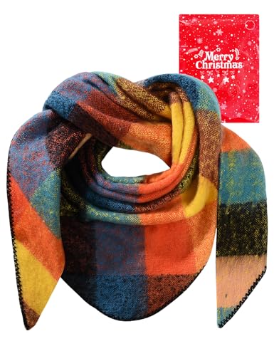 Voqeen Schal Damen Winter Dreieckstuch Lange Tartan Dreieck Schal...