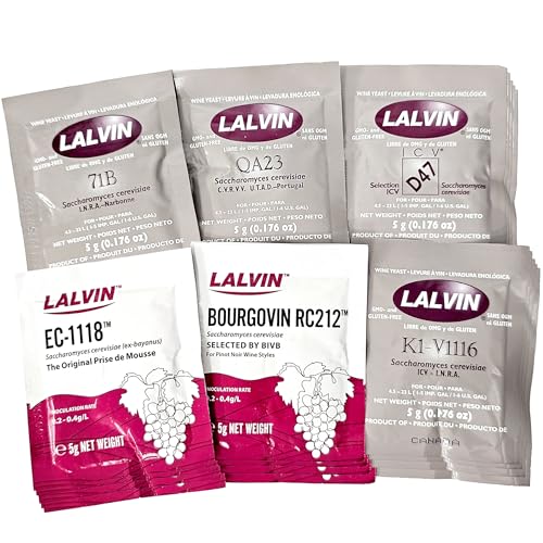 Lalvin Home Brewing and Wine Making Super Sampler Pack (3 Each-RC212, EC-1118, K1-V1116, QA23, 71B, D47)