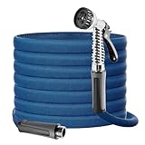Gotron Garden Hose 25ft, Non-Expanding Lightweight Water Hose with 7 Function Nozzle & 360° Swivel Grip, Flexible, Kink-Free, Wear-Resistant, Leak-Proof, 3/4' Thickened Connector, Yard, Garden