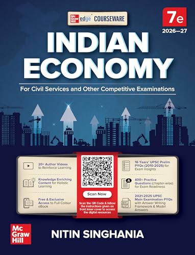 Image of Indian Economy Courseware, 7e by IAS Nitin Singhania for UPSC 2026-27 | 16 Years' Prelims (2010-2025) & Mains PYQs (2021-2025) | 20+ Author Videos | 400+ Practice Questions | Full Colour eBook
