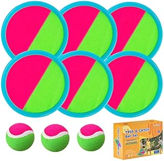 Aunnitery Beach Toys - Outdoor Games, Sand Toys, Toss and Ball Set with 6 Paddles and 3 Balls, Perfect Yard Games Outdoor Toys Games for Kids Ages 4-8 Easter Gifts for Kids/Adults/Family
