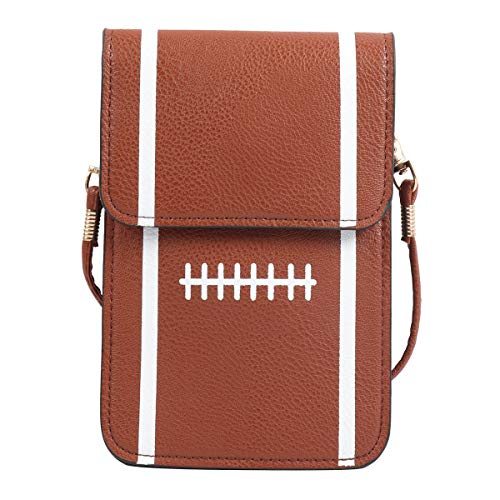 Small Travel Purse Pouch Bag - Crossbody Strap Wallet Smartphone Touchscreen Case Ball Sports Game, Animal, American Flag