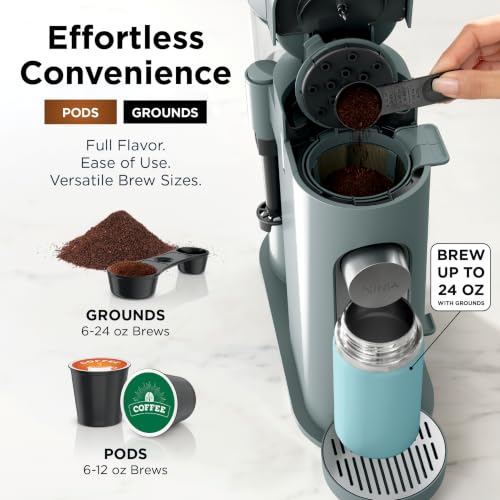 Ninja Pods & Grounds Coffee Maker, K-Cup Compatible, Sage Green, PB051SG - image 3