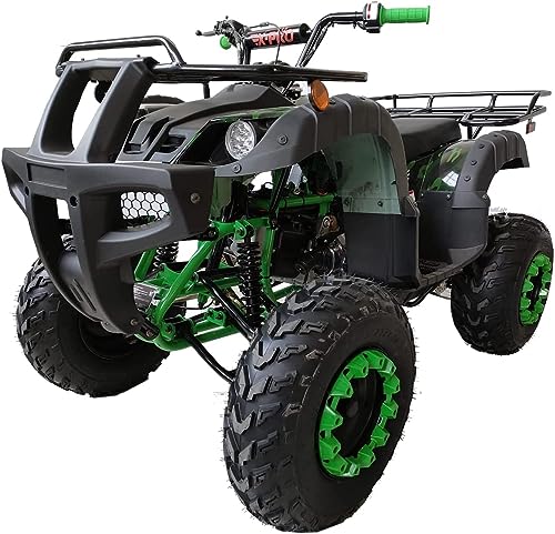 HHH Upgraded 125cc ATV with Reverse LED lights 125cc Quad Youth 4 wheeler ATV Big Wheels 19'/18'