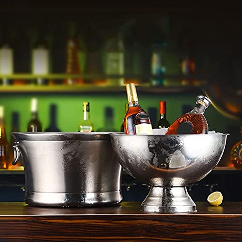 Secchiello per ghiaccio in acciaio inox con manico per bar, ristoranti, feste, per champagne, birra, cocktail