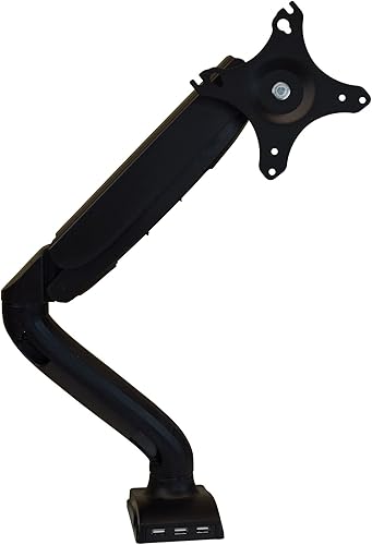 Miniatura 5 de Brazo de monitor de computadora individual con 2 puertos USB altura ajustable soporte universal LCD soporte sentado de pie escritorio accesorio