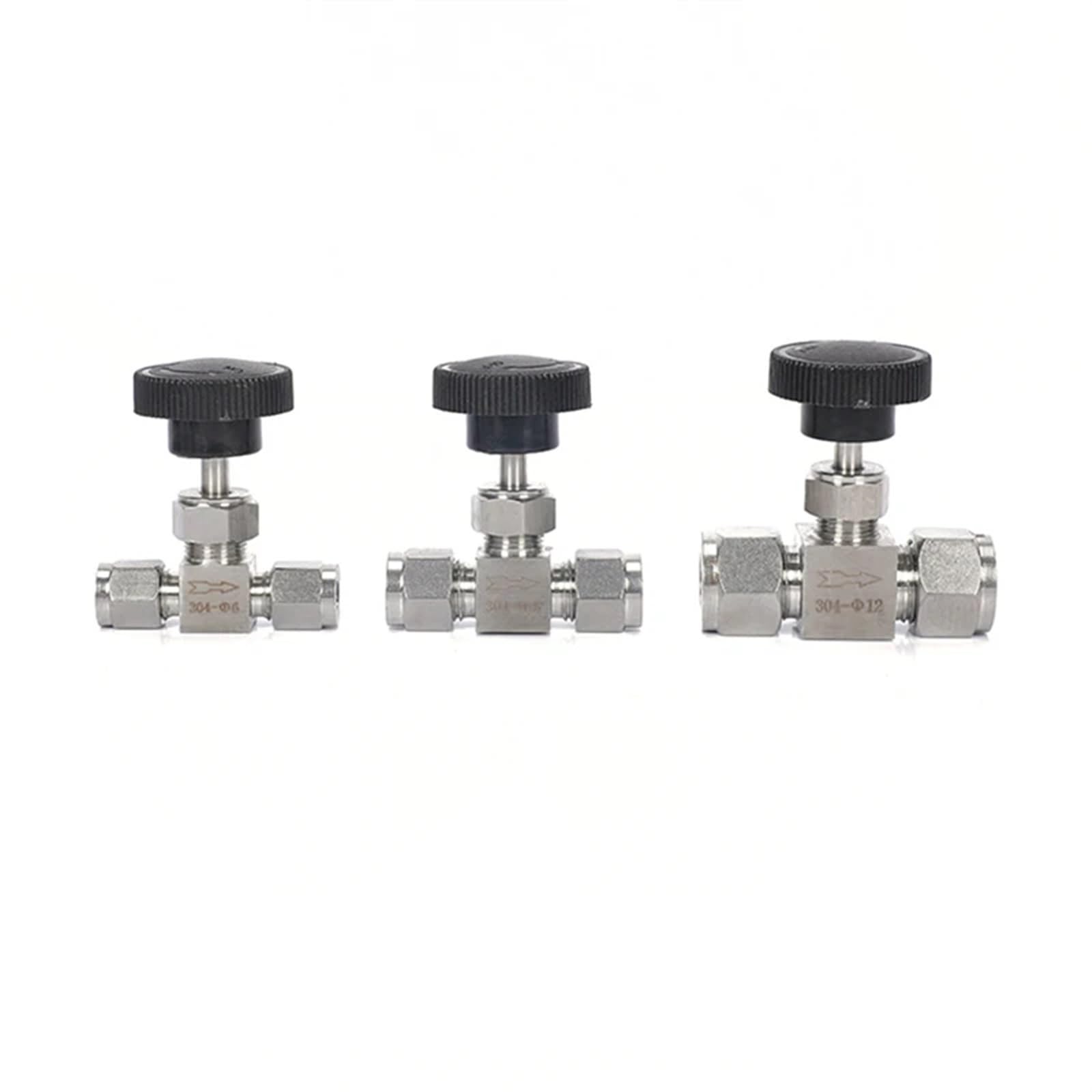 Válvula de Aguja Ajustable OD 3, 4, 6, 8, 10, 12 Mm, Tubo de Acero Inoxidable 304, Juego de Tarjeta Recta a Prueba de ácido de Alta presión, grúa(4mm OD)