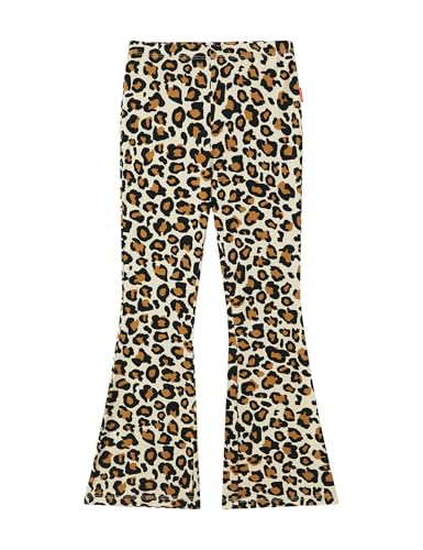 EASWEET Toddler Girls Flare Leggings Bamboo Viscose Soft and Stretchy Little Girl Bell Bottoms, Leopard Tan, 5T