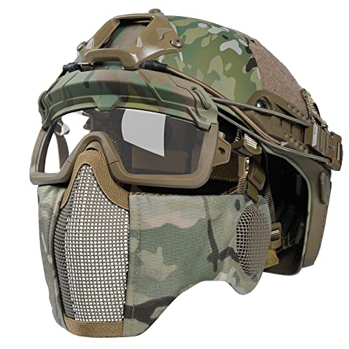 OneTigris Airsoft Helm, Mich 2000 Paintball Helm mit Maske und Schutzbrille...