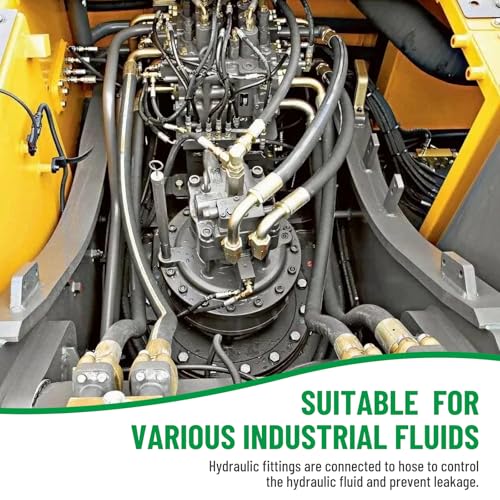 Image of 12 Pack NPTF Hydraulic Hose Fittings, 1 /2 inch I.D. Hose x 3 /4 inch NPTF Male with Protection Cover, Hydraulic Hose End Crimp Fitting Kits Compatible with U-Series Hoses
