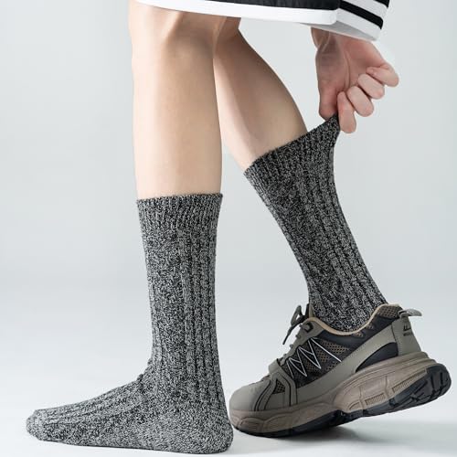 ICEIVY Socks for Men 5-6 Pairs Winter Warm Wool Crew Ankle Soft Thick Heated Thermal Socks Gifts For Men3