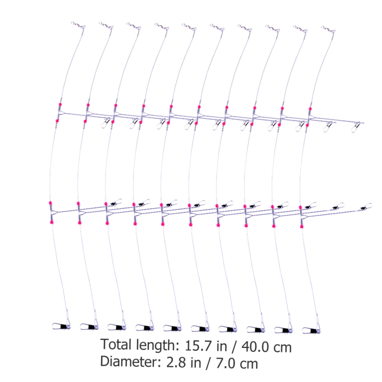 NULYLU Wear-Resistant Line 10pcs Stainless Steel Leaders Portable Gears for Bass Carp Trout