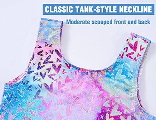 Image of TENVDA Leotards for Girls Gymnastics Kids Children Biketard With Shorts Sparkly Unicorn Dance Unitards(Multiple Colors)