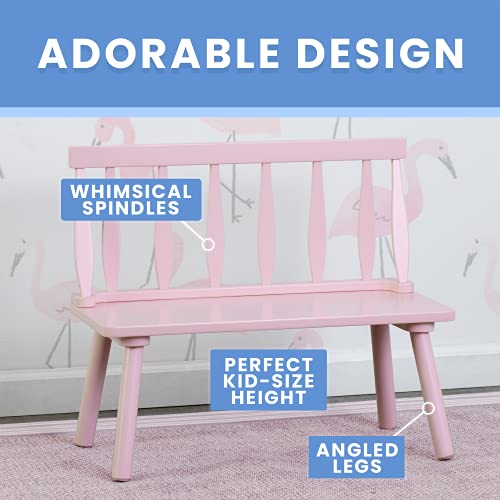 Delta Children Kids Wooden Windsor Bench, Pink #TOP3