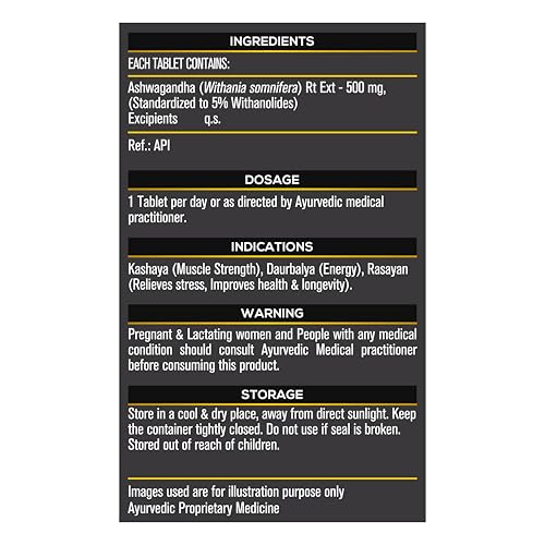 Image of Koshaveda Ashwagandha 500mg (60 Tablets) | Ayurveda for Performance, Ayush Approved, High Strength Potent Formula | Boost Muscle Mass & Strength, Enhance Immunity