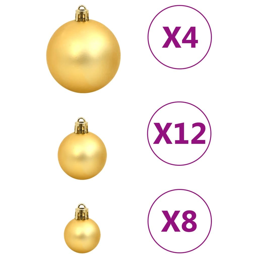 Juego de 112 bolas de Navidad de poliestireno rojo/verde/dorado