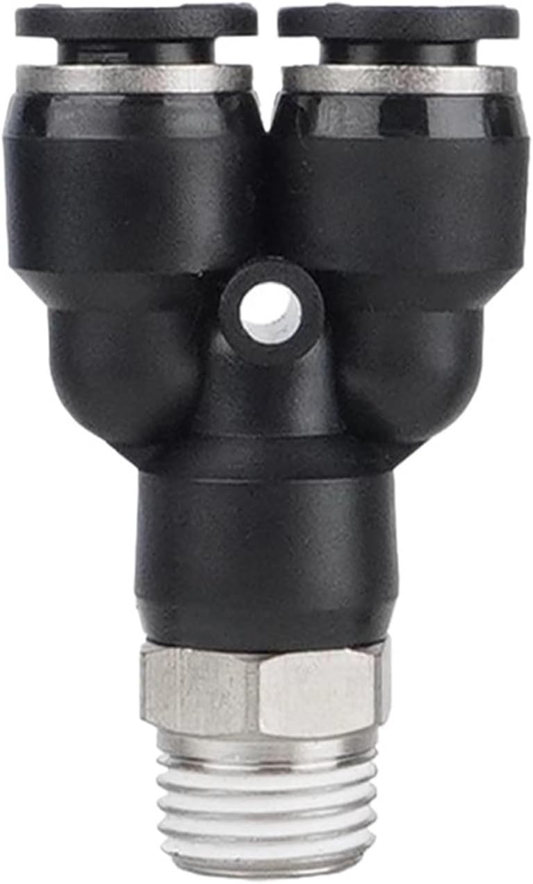 Black PX Pneumatic Quick Connector External Thread BSP1/4 1/2 1/8 3/8 Brass Y-shaped Tee Connector PU Air Hose PX-02 8-01 10-03(PX12-01)