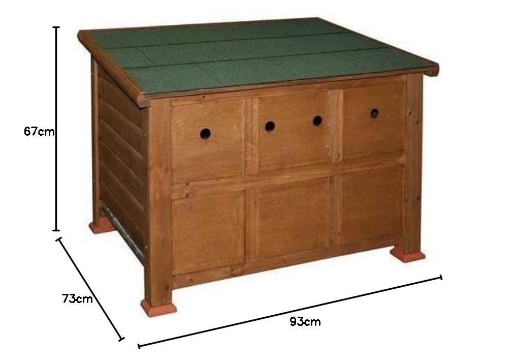Kerbl Hobbyfarming Duck Town Enten- u. Gänsestall, 93x73x67cm, wetterfestes Bitumendach, herausziehbare Metallwanne, leichte Reinigung, schützende Kunststofffüße