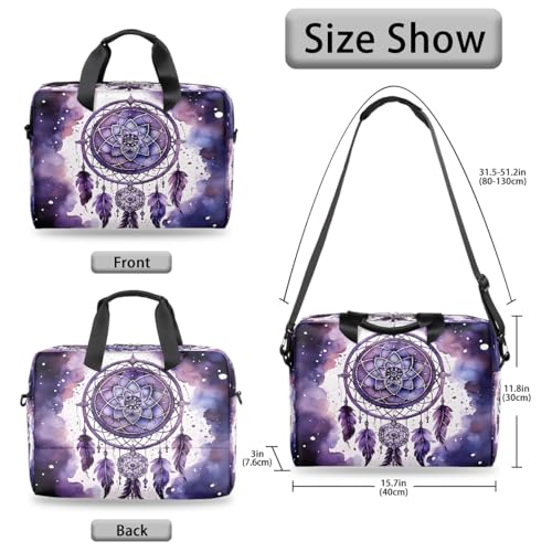 Maletín para laptop 15.6-16 pulgadas morado con pintura atrapasueños miniatura 6
