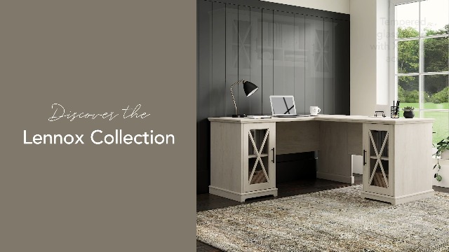 Amazon.com: Bush Home Lennox 60W Farmhouse Desk with Storage