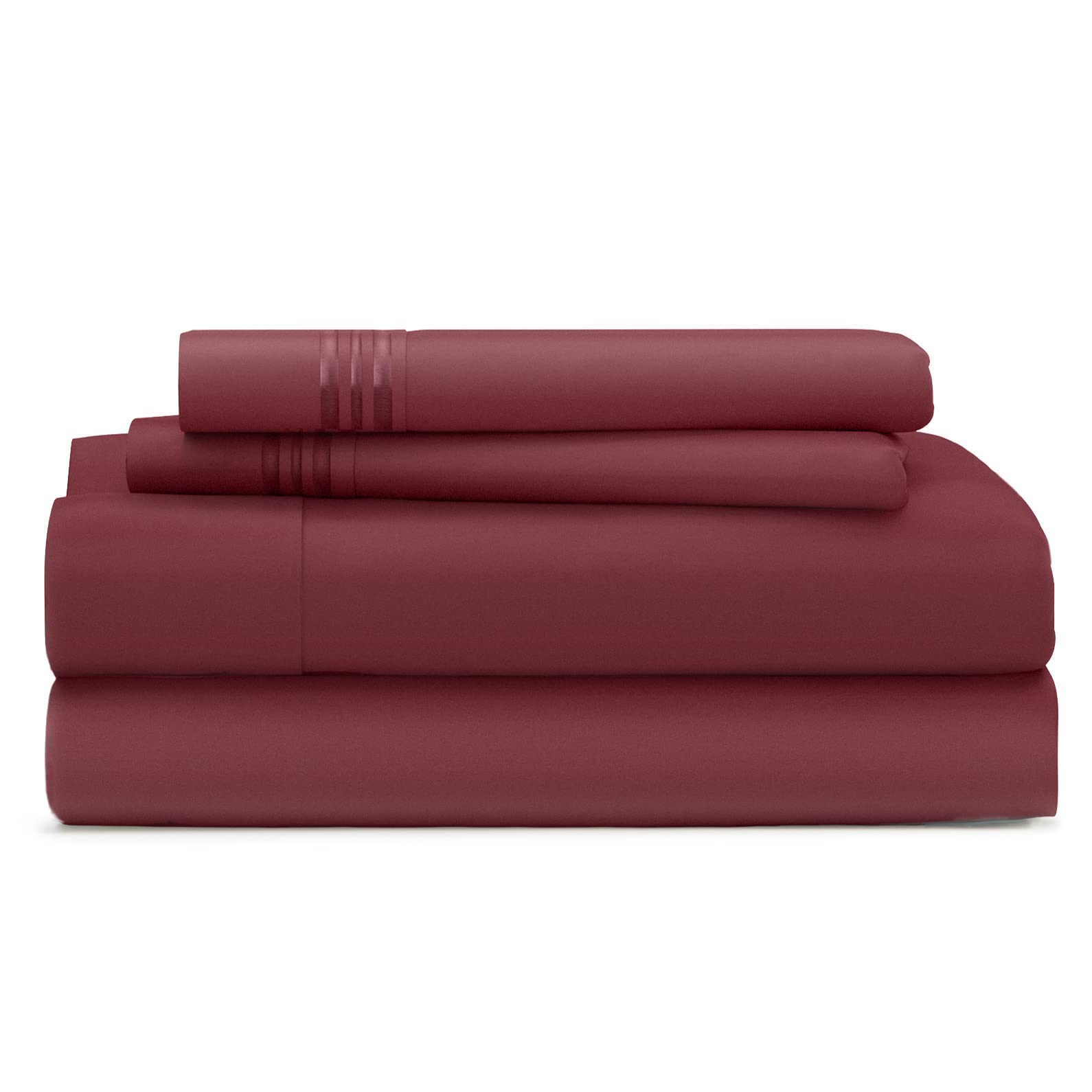 Cosy House Collection Everyday Bed Sheets - Queen - Burgundy