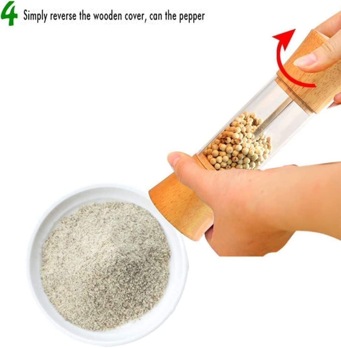 Macinapepe da Cucina Set macina Sale e Pepe Manuale, Nucleo in Ceramica Regolabile, macina Sale Marino, Shaker per spezie a Lunga Durata e conservazione Fresca