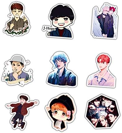 amazon com cute bts kpop laptop stickers for teens water bottles phone computer skateboard luggage helmet graffiti decals 50pcs pack toys games