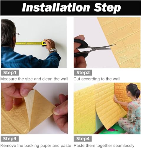 Image of TEKCOOL Self-Adhesive Waterproof PE Foam 3D Wall Panels Wallpaper Sticker for Bathroom, Living Room, and Home Decoration (70 x 77cm, Appx. 5.8Sq Feet)-20 Piece