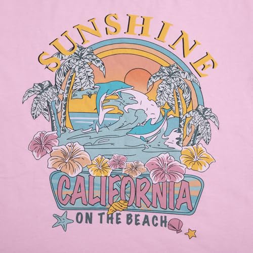 Image of Girls Graphic Shirts Oversized Sunshine T Shirt Short Sleeve Tee Tops Cute Trendy Girls Clothes for 5-14 Years