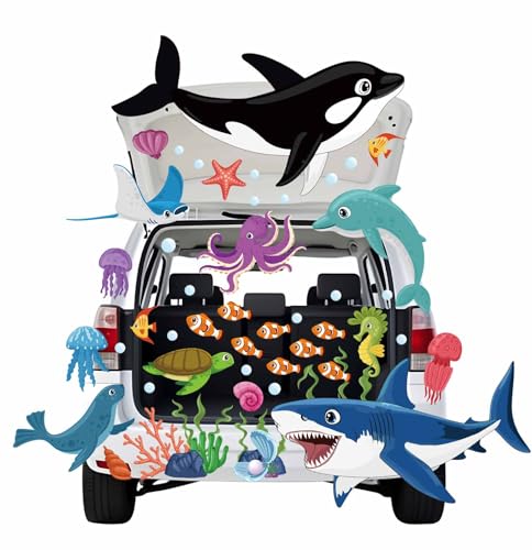 SietDESEO Under The Sea Trunk or Treat Car Decorations Kit for SUV Large Halloween Ocean Animals...