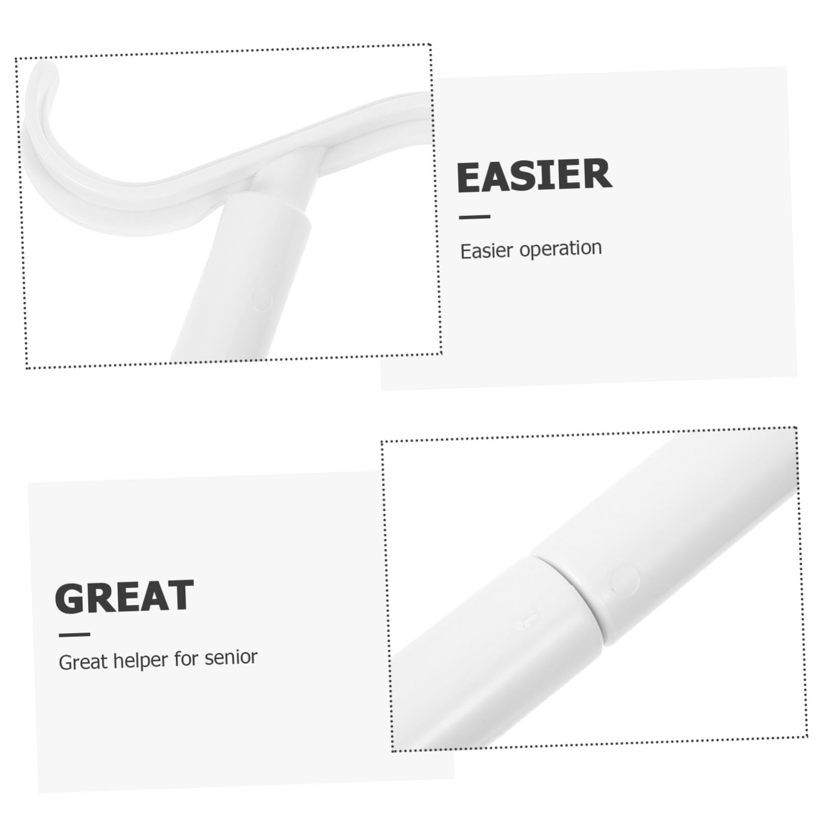 Healeved Dressing and Sock Wearer Sock Aid Shoe Horn Stocking Applicator Shoe Stick Helper Long Shoehorn Boot Helper Stick Slip-on Shoe Helper Shoe Lifting Tool Abs White