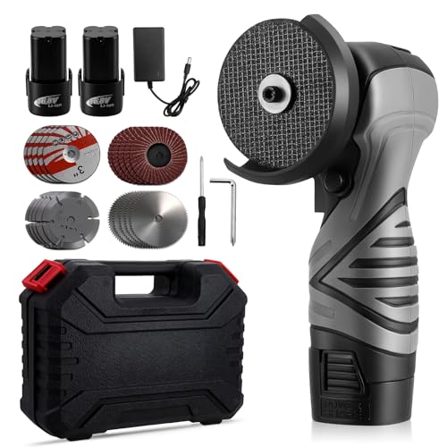 Mini Cordless Angle Grinder Cordless Battery Angle Grinder Portable Angle Grinder with 2 Rechargeable Batteries 28000RPM Small Tool Kit for Metal/Wood/Stone Cutting Polishing 20 Accessories