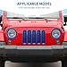 PDKLIN for Jeep JK Front Grille Inserts & Headlight Cover Trim Ring for Jeep Wrangler JK JKU 2007-2017 Blue Exterior Accessories 9pcs