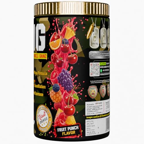 Image of Strong Nation SMG Strength Muscle Gainz 450g | All-In-One Muscle Mass & Strength Formula | Triple Creatine Matrix, L-Citrulline, Taurine & Electrolytes | Pump, Power & Performance Support (Fruit Punch)