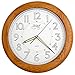 JUSTIME 14-inches Oak Solid Wood Luminous Wall Clocks, Silent Sweep Quality Movement (Natural Oak TCLD018)