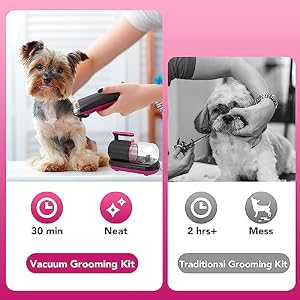 7 in 1 Pet Grooming Vacuum Kits, Dog Hair Remover Grooming with Clippers Nail Trimmer Grinder & Brush for Shedding, Low Noise Suction 99% Pet Hair with 7 Pet Grooming Tools & Storage Bag 7 in 1 Pet Grooming Vacuum Kits, Dog Hair Remover Grooming with Clippers Nail Trimmer Grinder & Brush for Shedding, Low Noise Suction 99% Pet Hair with 7 Pet Grooming Tools & Storage Bag