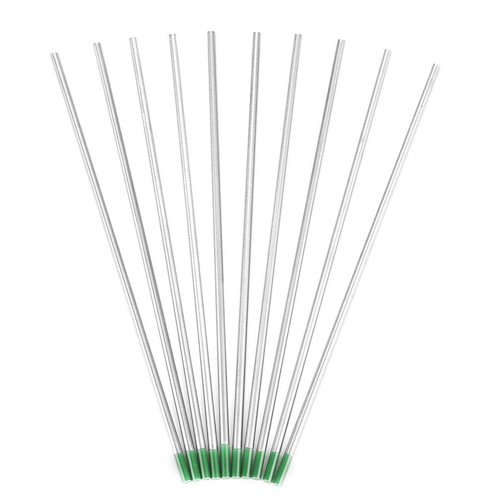 Wolfram-Elektrode Wolframelektrodenstange Professionelle Grüne Spitze Für AC Schweißgerät WP, 10 Stücke(3.2mm*150mm), Tig Schweißstab Für Schweißarbeiten