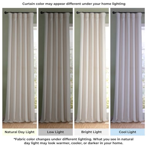 Image of HPD Half Price Drapes Grommet Linen Curtains 96 Inches Long Room Darkening Curtains for Bedroom & Living Room (1 Panel), 50W x 96L, Birch
