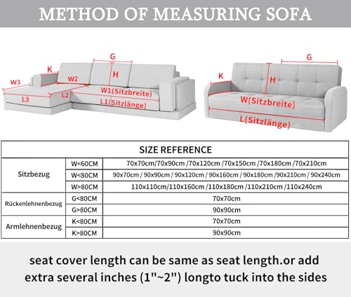 Sofa Überzug- für 1-4 Sitzer, Samt sofa überwurfdecke- mit Rutschfester Unterlage, Sofa überzug l form Sofa Cover Couch Überzug für Haushalte mit Hunden ,Verdicken Sofa Überzug Ecksofa für den Winter