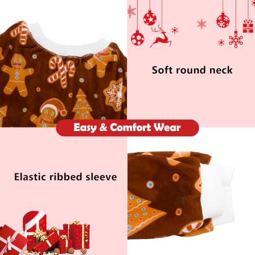 Image of CuteBone Small Dogs Outfit Soft Puppy Onesies Pjs Christmas Dog Pajamas Pet Coat Cat Apparel Comfy Doggie Jumpsuit Bodysuit for All Seasons P356M