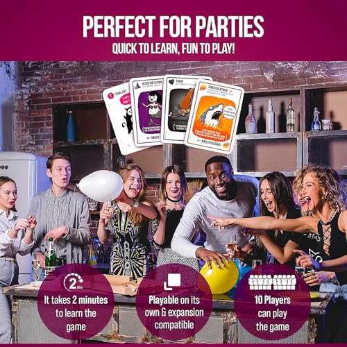 Image of Family Card & Board Games for Adults and Kids, Fun Strategy & Party for All Ages, Multi-Players, Perfect for Game Nights, Travel & Home Entertainment (Exploding Kittens Party Pack)