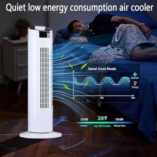 Ventilatore silenzioso della torre con telecomando, potente refrigeratore d'aria a 3 velocità, timer 12H e 60 ° oscillazione, raffreddamento portatile del motore di CC per l'ufficio della camera da le