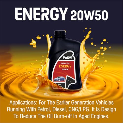 Image of PALCO Energy 20W50 Engine Oil for Cars - Multigrade Car Engine Oil 1L (Pack-2)